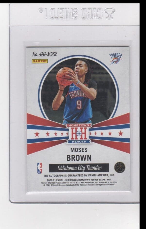 2020 Hometown Heroes Oklahoma City Thunder #HH-MBR Moses Brown RC Auto Red
