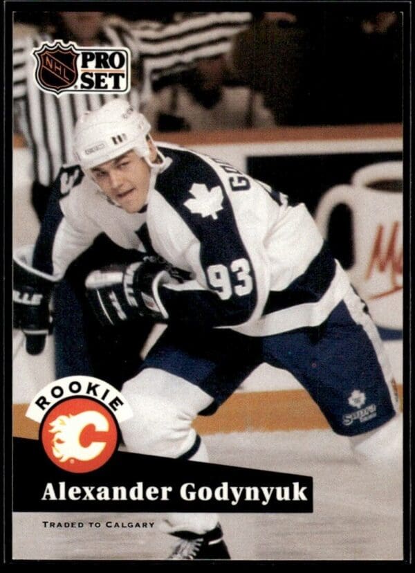1991 Pro Set Calgary Flames #563 Alexander Godynyuk RC Rookie