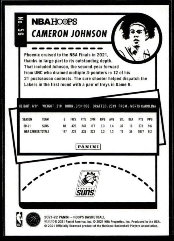 2020 Hoops Phoenix Suns #56 Cameron Johnson