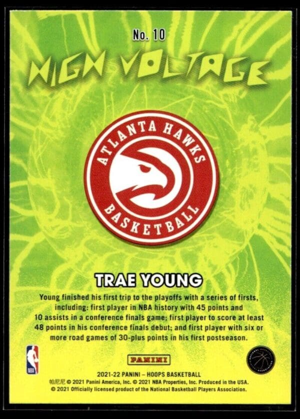 2021 Hoops High Voltage Atlanta Hawks #10 Trae Young