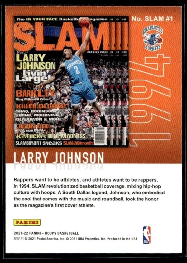 _10 2021 Hoops Slam Charlotte Hornets #1 Larry Johnson