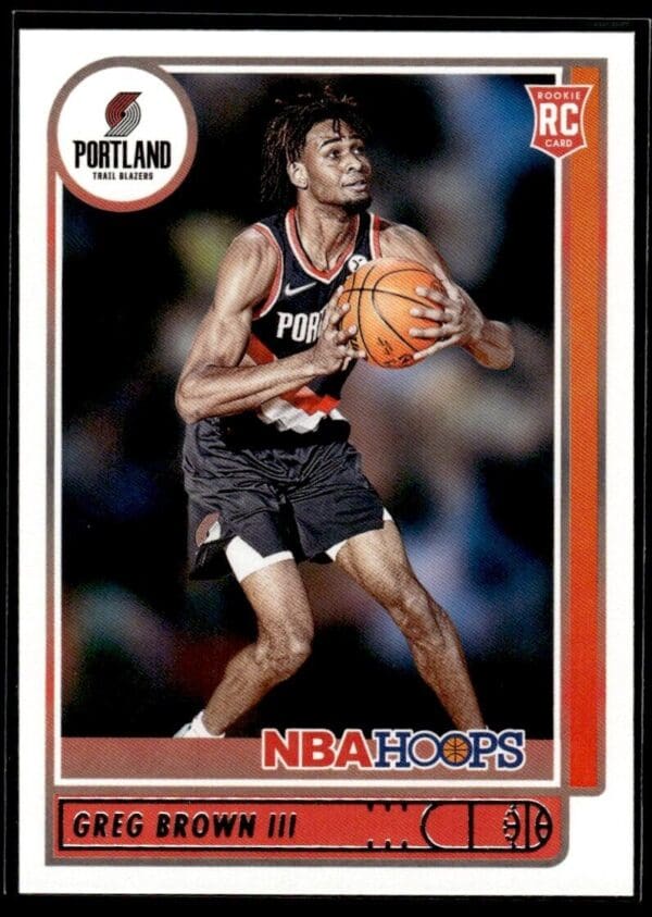 2021 NBA Hoops Portland Trail Blazers #226 Greg Brown III RC Rookie