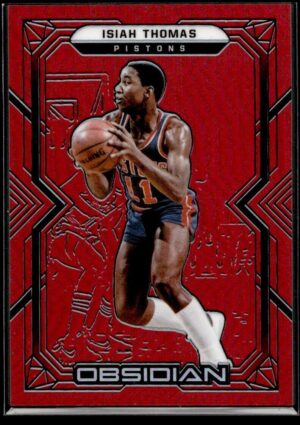 _10 2021 Panini Obsidian Detroit Pistons #142 Isiah Thomas Red
