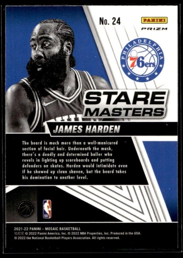 2021 Panini Mosaic Brooklyn Nets #24 James Harden Stare Masters