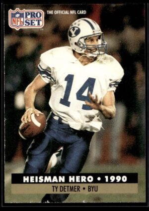 _10 1991 Pro Set BYU Cougars #37 Ty Detmer RC Rookie
