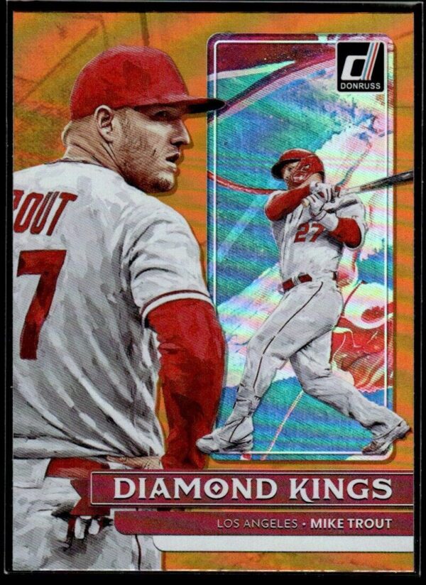 2022 Donruss Diamond Kings Los Angeles Angels #14 Mike Trout Orange Holo