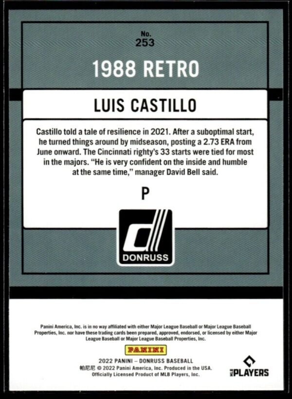 2022 Donruss Retro Cincinnati Reds #253 Luis Castillo