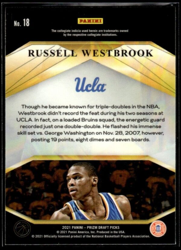 2021 Panini Prizm Draft Picks Brilliance UCLA Bruins #18 Russell Westbrook