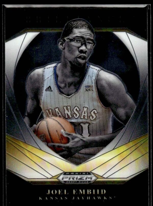 2021 Panini Prizm Draft Picks Brilliance Kansas Jayhawks #14 Joel Embiid