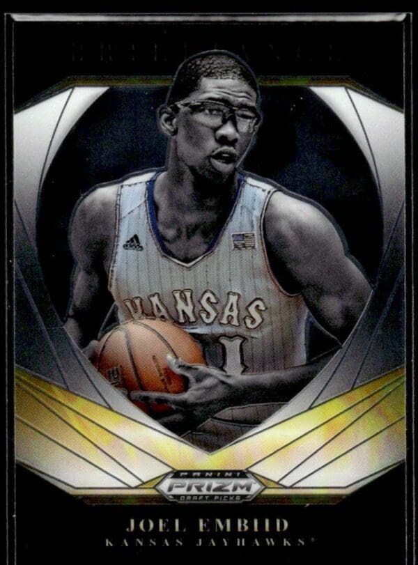 2021 Panini Prizm Draft Picks Brilliance Kansas Jayhawks #14 Joel Embiid