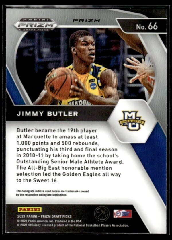 2021 Prizm Draft Picks Marquette Golden Eagles #66 Jimmy Butler Green Prizm