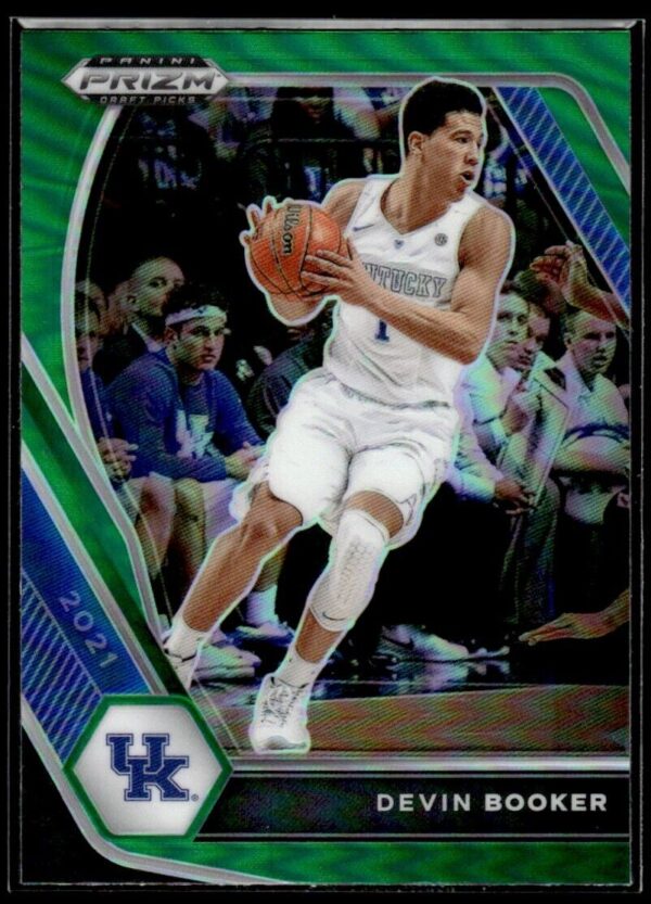 2021 Panini Prizm Draft Picks Kentucky Wildcats #70 Devin Booker Green Prizm