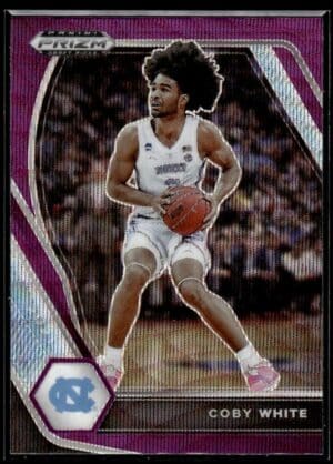 2021 Panini Prizm Draft Picks North Carolina Tar Heels #35 Coby White Purple Ice