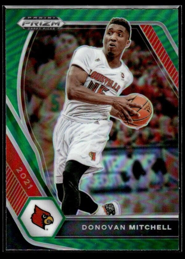2021 Prizm Draft Picks Louisville Cardinals #81 Donovan Mitchell Green Prizm