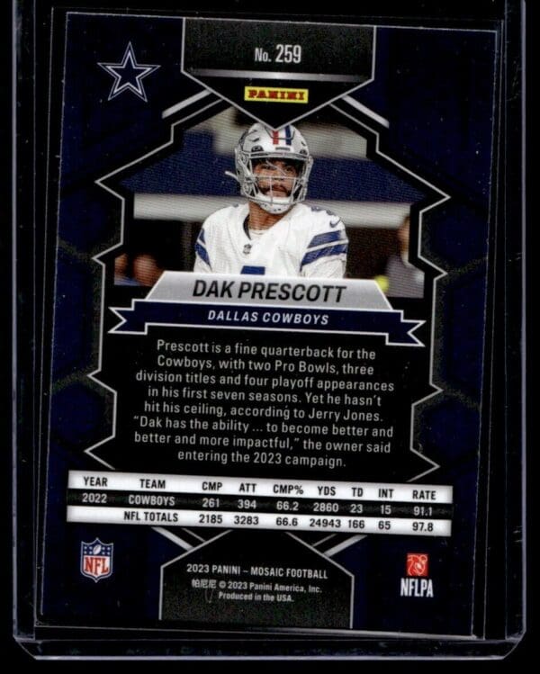 2023 Panini Mosaic Dallas Cowboys #259 Dak Prescott