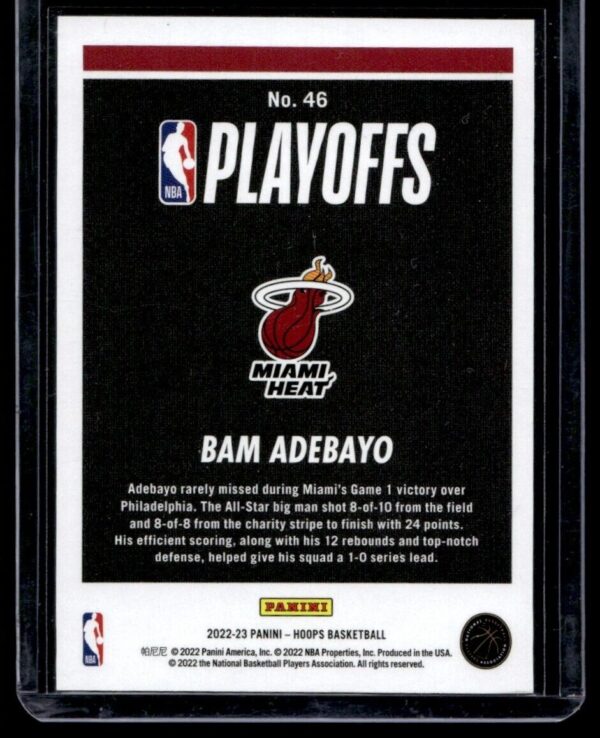 2022 Hoops Road to the Finals / NBA Championship Miami Heat #46 Bam Adebayo 214/