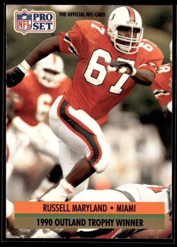 1991 Pro Set Miami Hurricanes #32 Russell Maryland RC Rookie