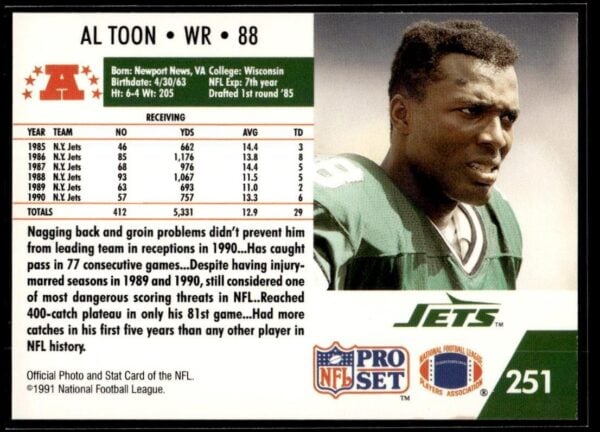 1991 Pro Set New York Jets #180 Al Toon