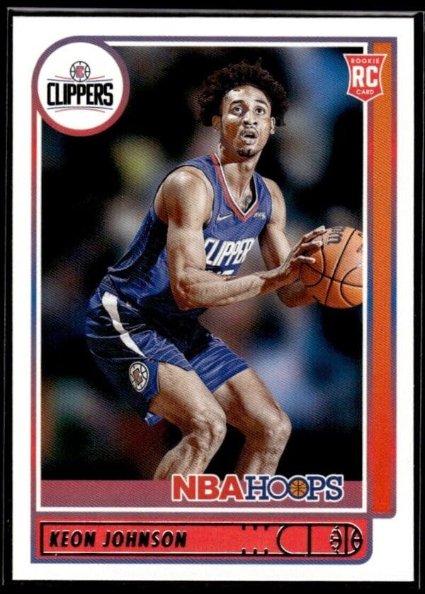 _10 2021 NBA Hoops Los Angeles Clippers #205 Keon Johnson RC Rookie
