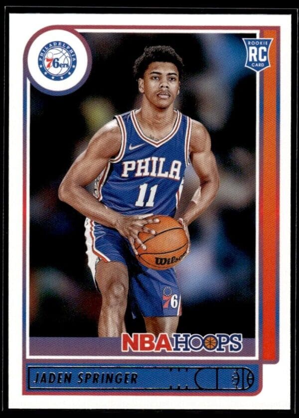 _10 2021 NBA Hoops Philadelphia 76ers #239 Jaden Springer RC Rookie