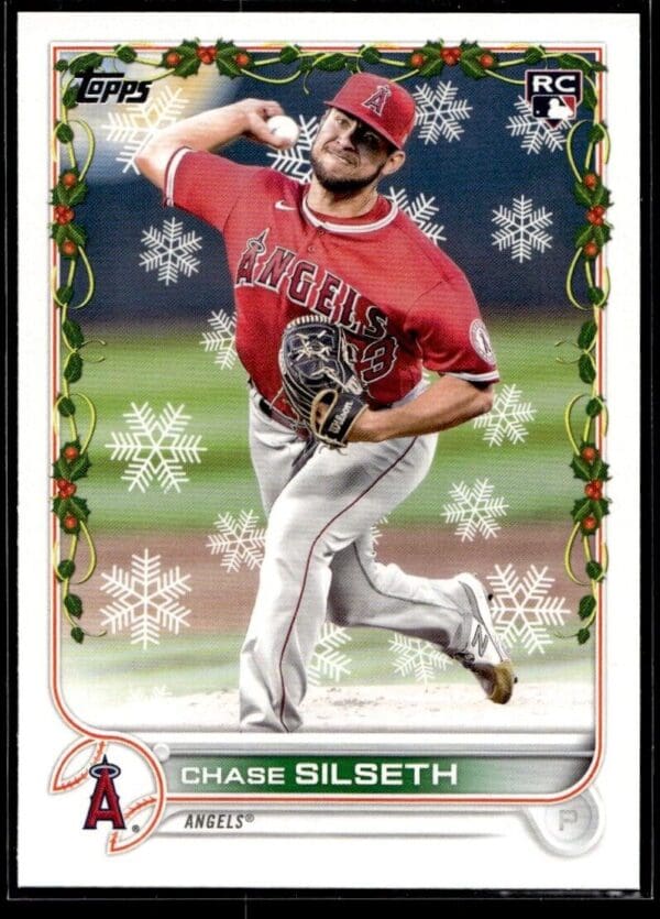 2022 Topps Holiday Los Angeles Angels #HW148 Chase Silseth RC Rookie
