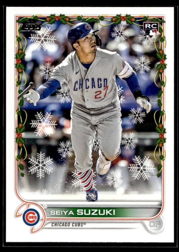 _10 2022 Topps Holiday Chicago Cubs #HW177 Seiya Suzuki RC Rookie