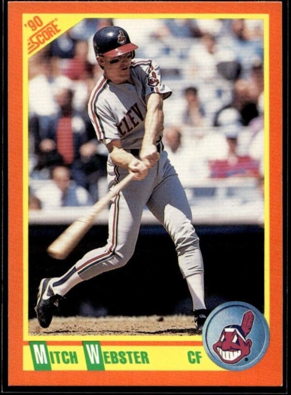 _10 1990 Score Rookie & Traded Cleveland Indians #4T Mitch Webster