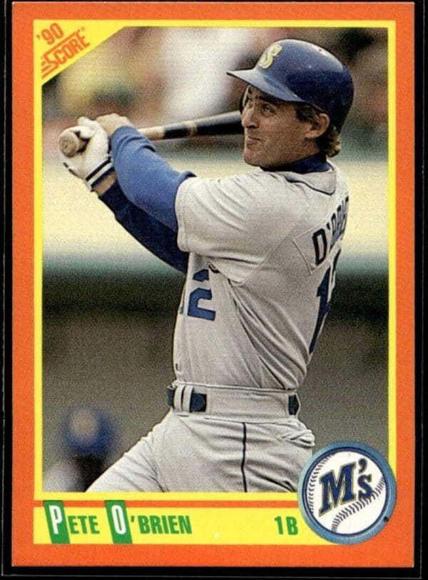 1990 Score Rookie & Traded Seattle Mariners #23T Pete O'Brien