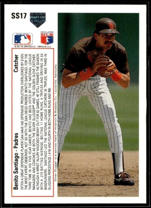 1991 Upper Deck Silver Sluggers San Diego Padres #SS17 Benito Santiago