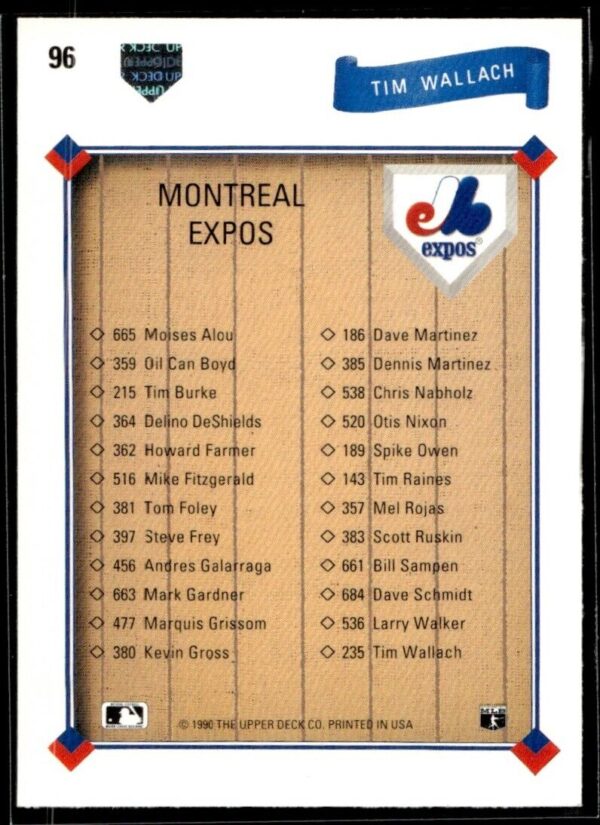 1991 Upper Deck Team Logo Holograms Montreal Expos #96 Tim Wallach