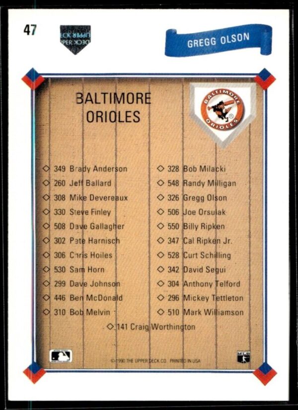 1991 Upper Deck Team Logo Holograms Baltimore Orioles #47 Baltimore Orioles
