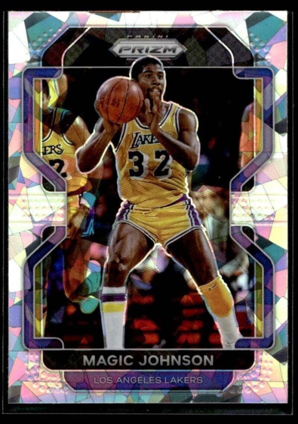 2021 Panini Prizm Los Angeles Lakers #248 Magic Johnson Cracked Ice