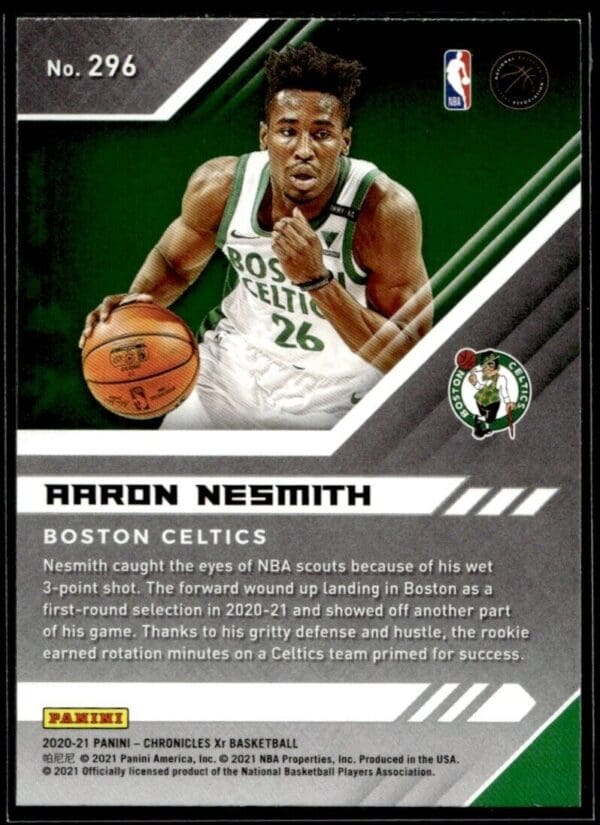 2020 Panini Chronicles XR Boston Celtics #296 Aaron Nesmith RC Rookie