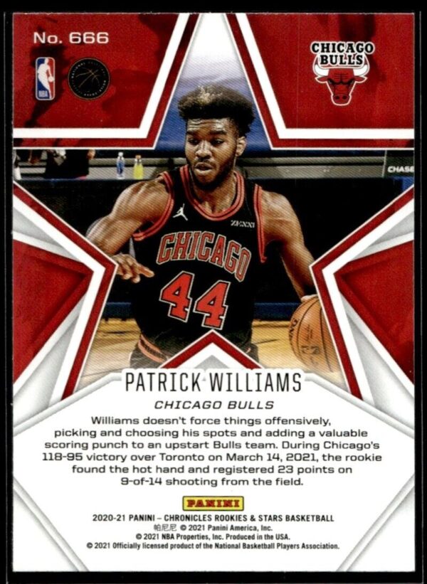 2020 Panini Rookies & Stars Chicago Bulls #666 Patrick Williams RC Rookie
