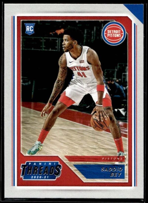 2020 Panini Chronicles Panini Threads Detroit Pistons #97 Saddiq Bey RC Rookie