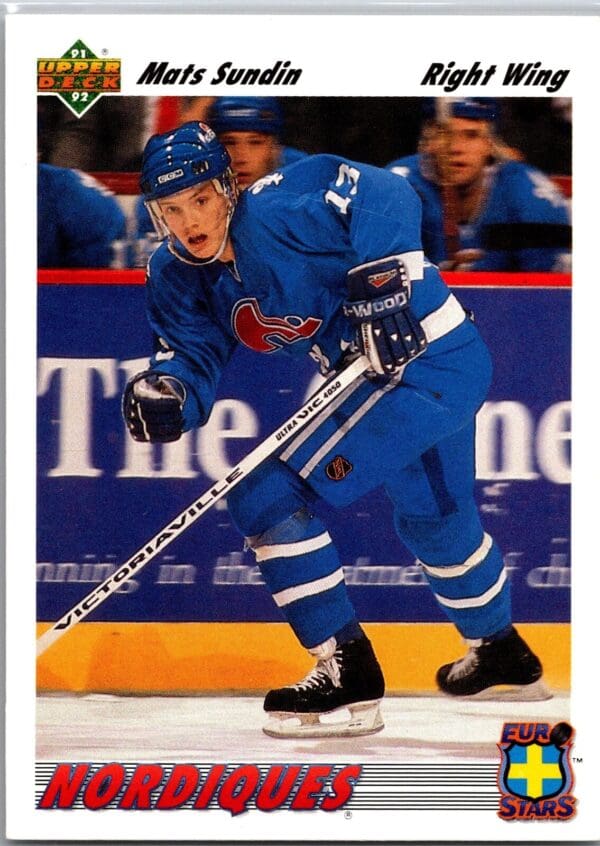 1991 Upper Deck Quebec Nordiques #E13 Mats Sundin