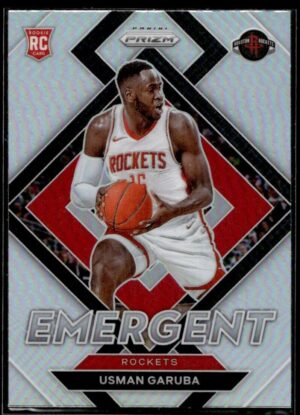 _10 2021 Panini Prizm Emergent Houston Rockets #29 Usman Garuba RC Rookie Holo