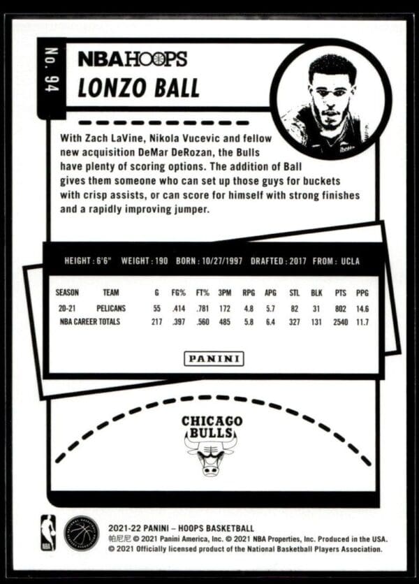 2020 Hoops New Orleans Pelicans #94 Lonzo Ball