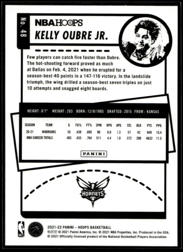 2021 Hoops Charlotte Hornets #48 Kelly Oubre Jr.