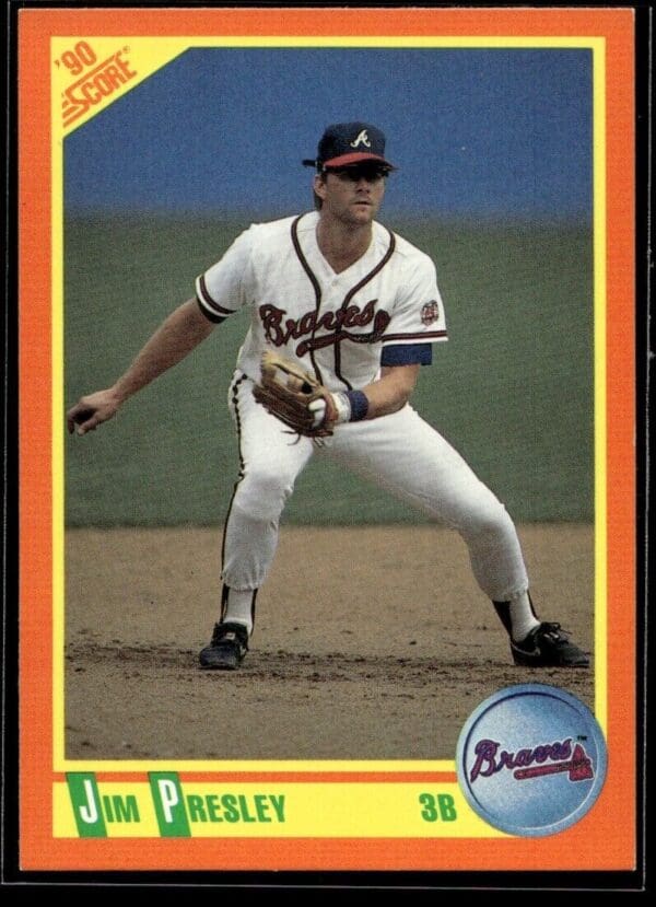 1990 Score Rookie & Traded Atlanta Braves #36T Jim Presley