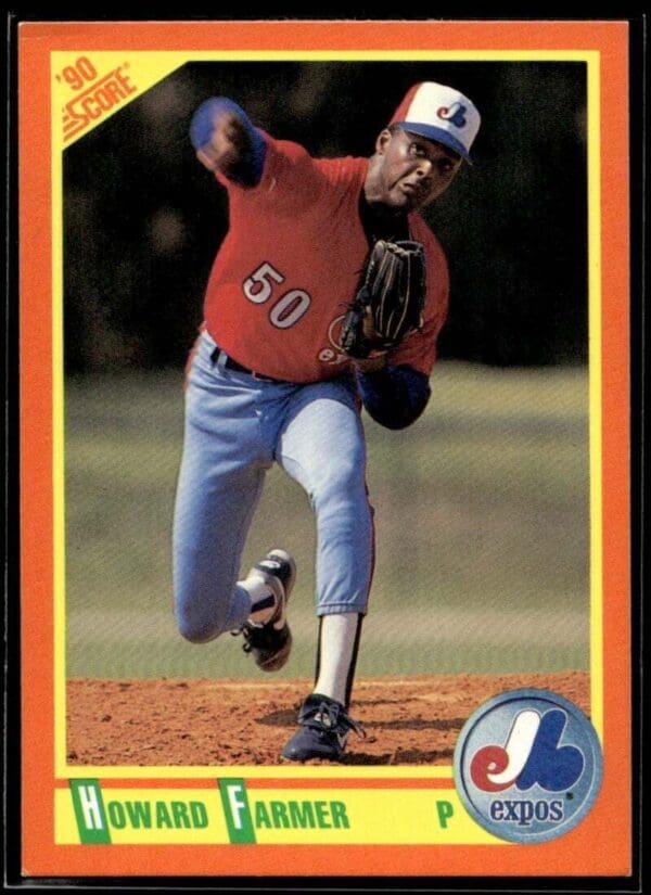 1990 Score Rookie & Traded Montreal Expos #91T Howard Farmer RC Rookie