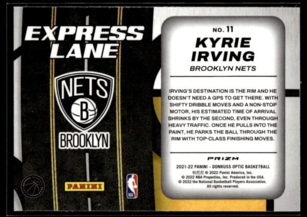 _10 2021 Donruss Optic Express Lane Brooklyn Nets #11 Kyrie Irving Holo