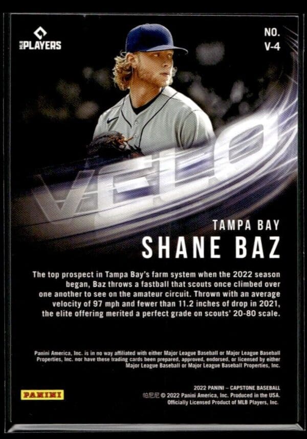 2022 Panini Capstone Tampa Bay Rays #V-4 Shane Baz