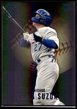 _10 2022 Panini Capstone Chicago Cubs #18 Seiya Suzuki RC Rookie Blue Foil