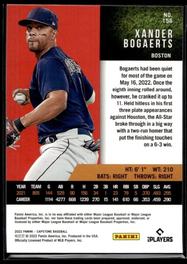 2022 Panini Capstone Boston Red Sox #156 Xander Bogaerts Blue Foil
