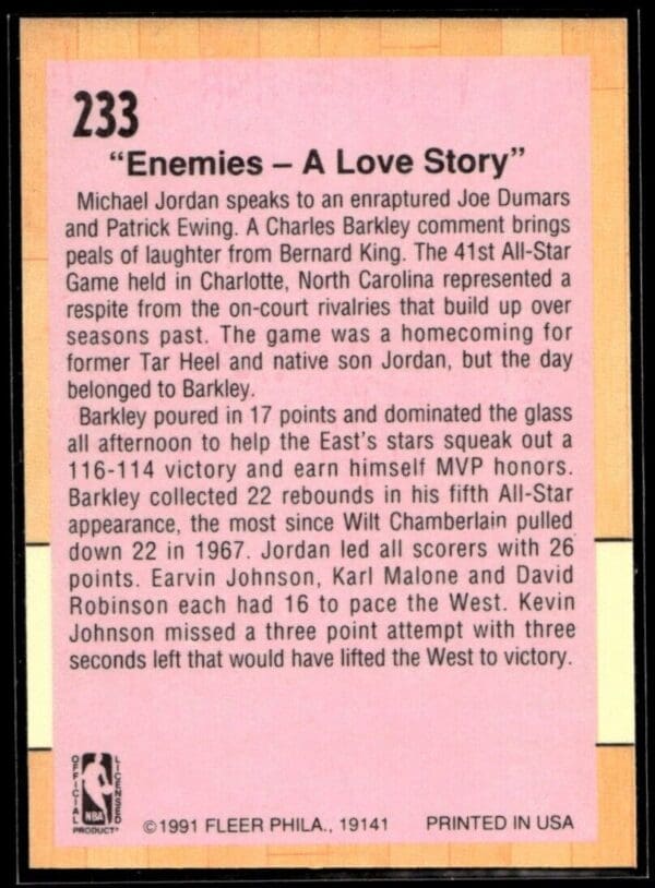 1991 Fleer  #233 1991 All-Star Game