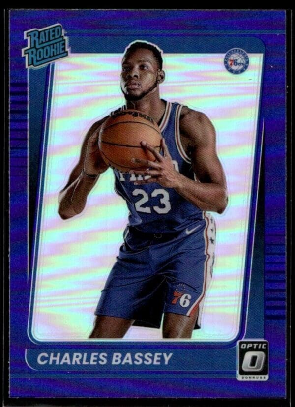 2021 Donruss Optic Philadelphia 76ers #163 Charles Bassey RC Rookie Purple Holo