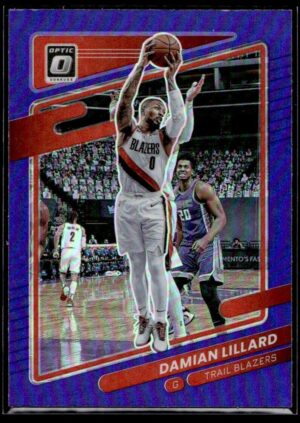 2021 Donruss Optic Portland Trail Blazers #118 Damian Lillard Purple Prizm
