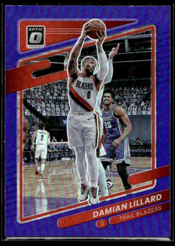 _10 2021 Donruss Optic Portland Trail Blazers #118 Damian Lillard Purple Prizm