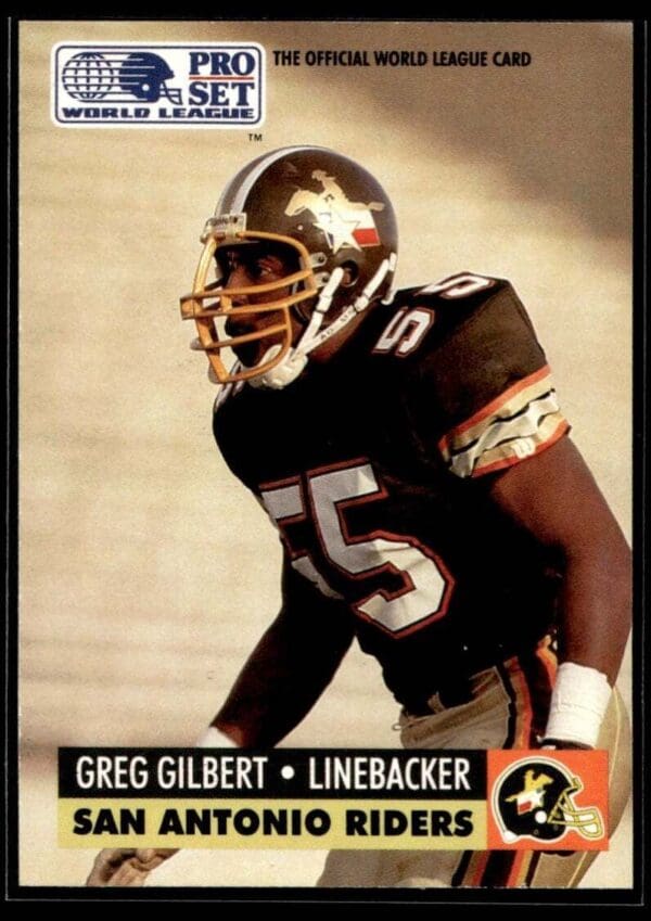 1991 Pro Set WLAF World Bowl Combo San Antonio Riders #32 Greg Gilbert